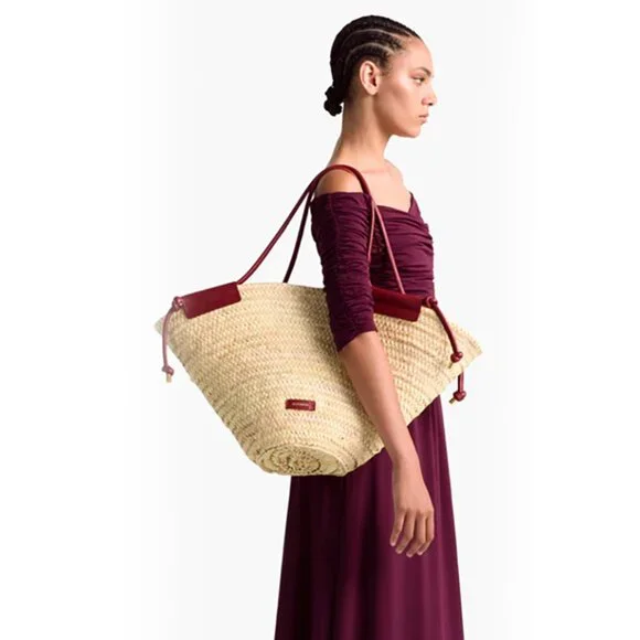 Altuzarra Large Palm Basket Tote – Natural/Black - Picture 5 of 10